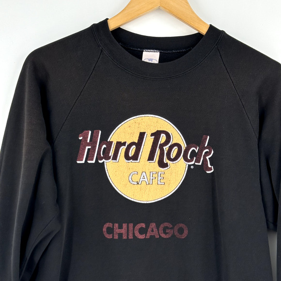 Vintage Hard Rock Chicago Sweatshirt Size Large Anvil Tag Crew Neck USA - Picture 3 of 10